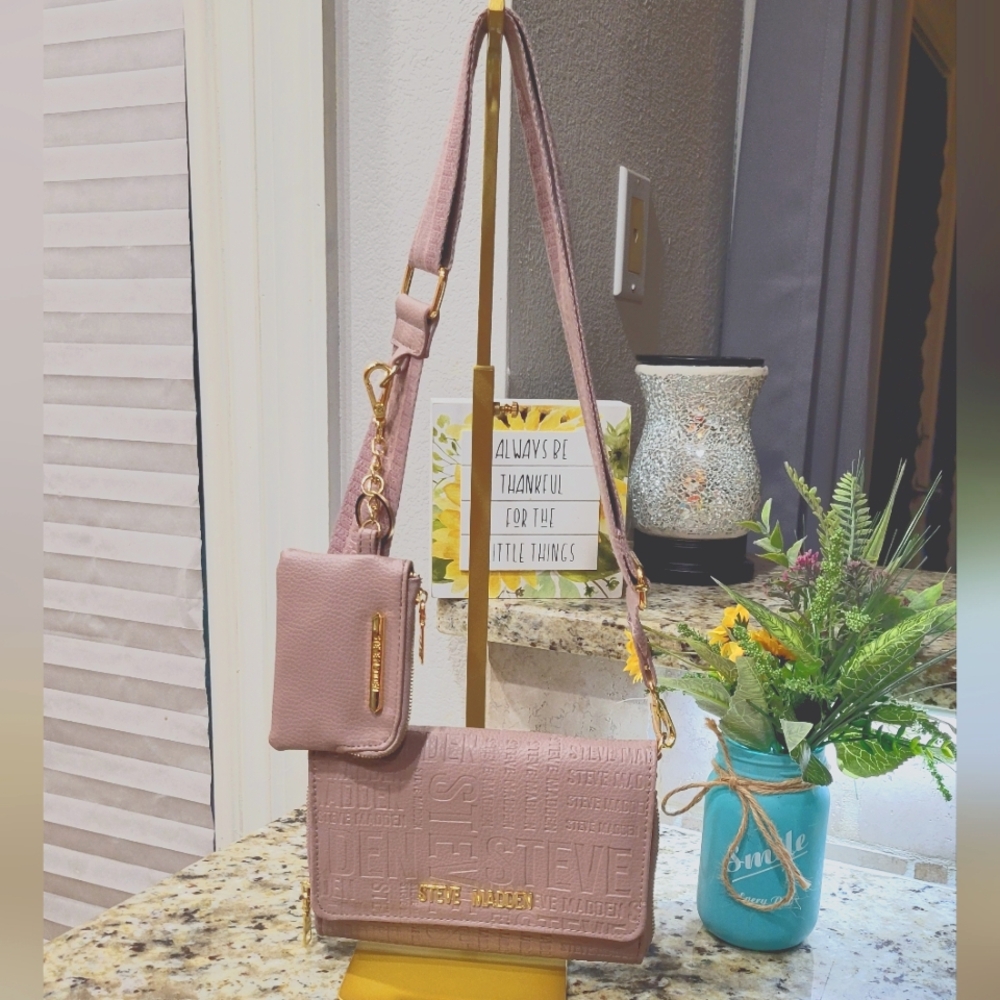 Steve Madden Muave Pink Crossbody Bag Set